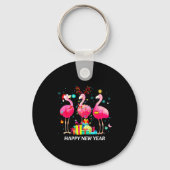 Porte-clés Flamingo Santa Hat Happy New Year Light Long Sleev (Recto)