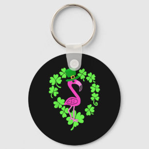 Porte-clés Flamingo Trèfle Saint Patrick Animal