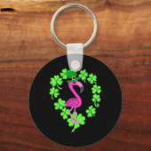 Porte-clés Flamingo Trèfle Saint Patrick Animal (Recto)