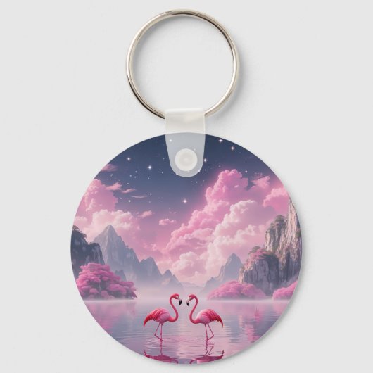 Porte-clés Flamingos dans un monde de rêve (Recto)