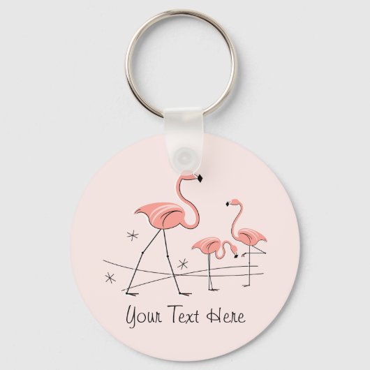 Porte-clés Flamingos Pink Trio 2 Text key chain (Recto)