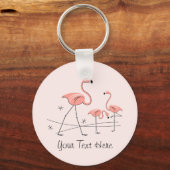 Porte-clés Flamingos Pink Trio 2 Text key chain (Recto)