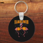 Porte-clés Flamingoween Pumpkin Flamingos Funny Bird Hallowee (Recto)