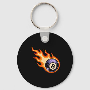 Porte-clés Flamme 8 Billard de piscine de boule