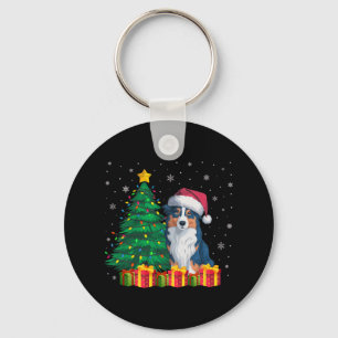 Porte-clés Flamme de Noël du berger australien laid du Père N