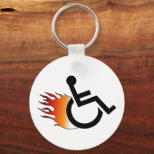 Porte-clés Flamme fauteuil roulant (Recto)