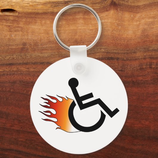 Porte-clés Flamme fauteuil roulant (Recto)