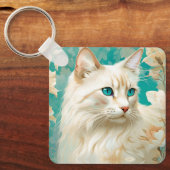 Porte-clés Flamme Lynx Point Siamese Portrait Art (Recto)