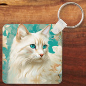 Porte-clés Flamme Lynx Point Siamese Portrait Art (Verso)