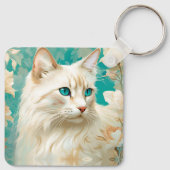 Porte-clés Flamme Lynx Point Siamese Portrait Art (Dos)