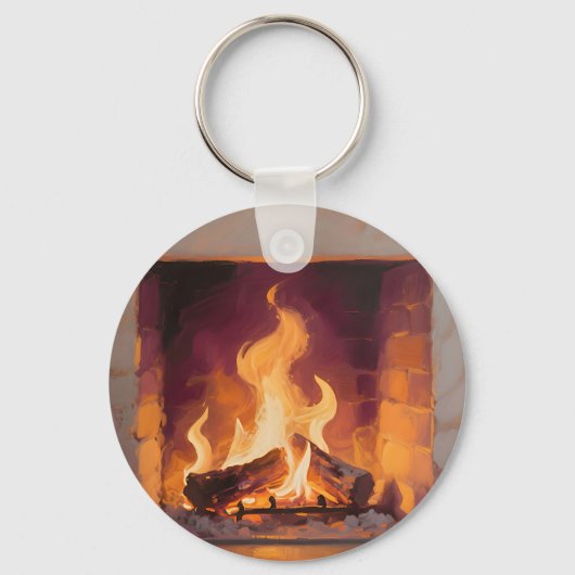 Porte-clés Flammes de cheminée confortables (Recto)