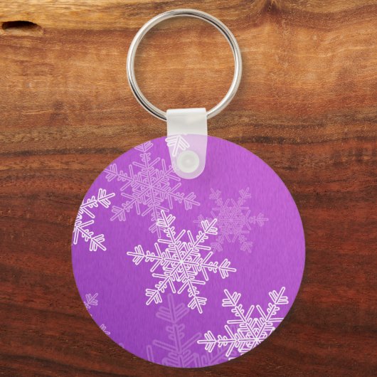 Porte-clés Flammes de neige violettes blanches Nom de Noël mi (Verso)