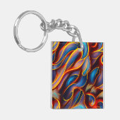 Porte-clés Flammes rouges bleues Abstraites (Devant gauche)