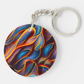 Porte-clés Flammes rouges bleues Abstraites (Dos)
