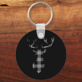 Porte-clés Flannelle Plaid De Buffle Gris Et Noir Christmas D (Recto)