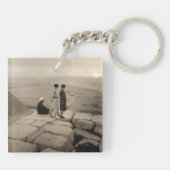 Porte-clés Flapper Girls Sunrise Khufu Pyramid, Égypte 1920 (Dos)