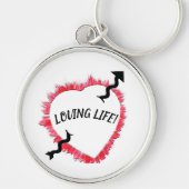 Porte-clés Flèche perçante Arrow rouge foncé Outline Modèle (Devant)