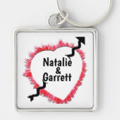 Porte-clés Flèche perçante Arrow rouge foncé Outline Modèle (Devant)