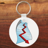 Porte-clés Flèche rouge du graphique descendant (Recto)