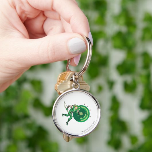 Porte-clés Flèche verte avec cible 2 (main)