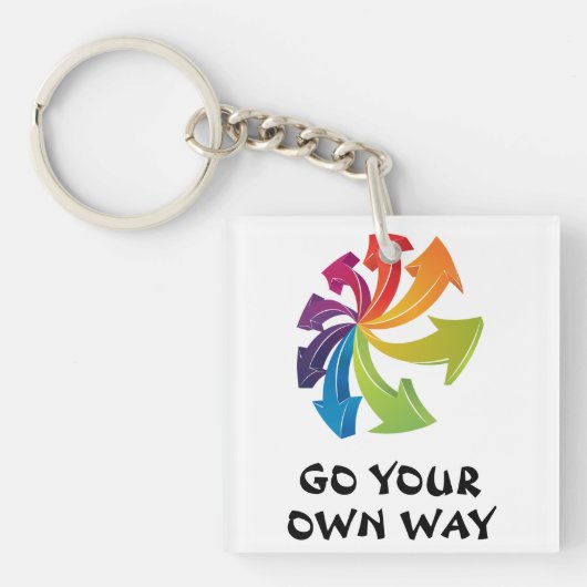Porte-clés Flèches arc-en-ciel - Faites votre propre chemin (Devant)