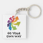 Porte-clés Flèches arc-en-ciel - Faites votre propre chemin (Dos)