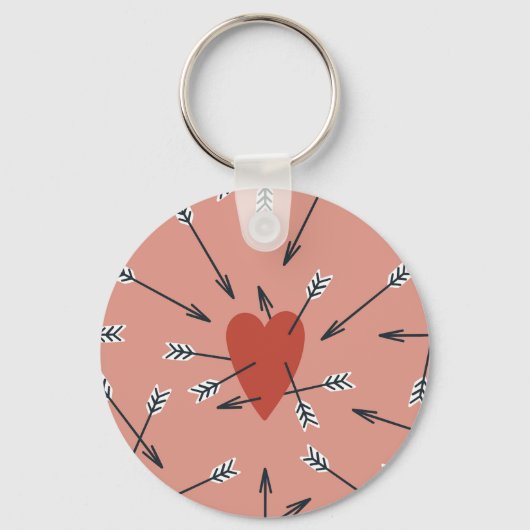 Porte-clés Flèches de coeur faites main. (Recto)