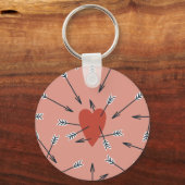 Porte-clés Flèches de coeur faites main. (Verso)