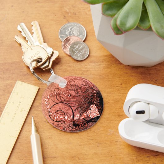 Porte-clés Flèches du coeur rouge (Bureau)