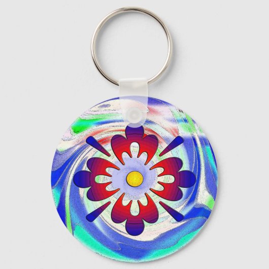 Porte-clés Fleur Abstraite (Recto)