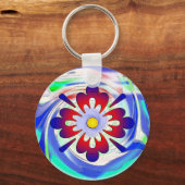 Porte-clés Fleur Abstraite (Recto)