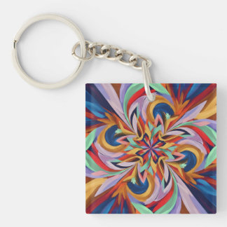 Porte-clés Fleur Abstraite vive - Mur d'art coloré