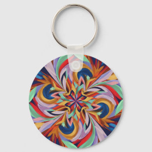 Porte-clés Fleur Abstraite vive - Mur d'art coloré