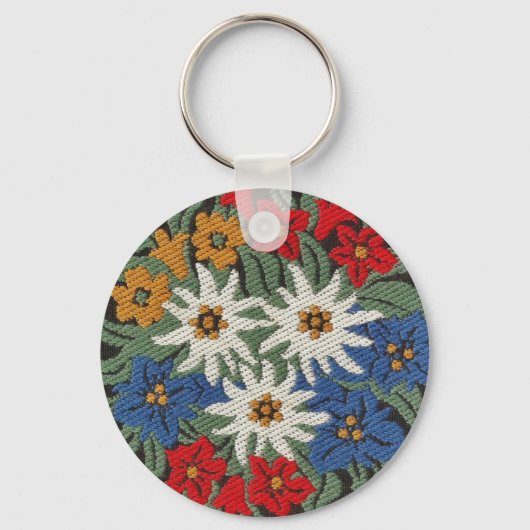 Porte-clés Fleur alpine suisse Edelweiss (Recto)