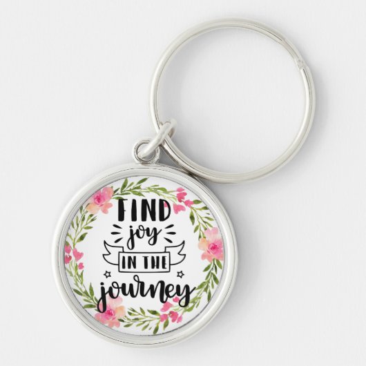 Porte-clés Fleur Aquarelle - Retrouvez Joie Dans Le Voyage (Devant)