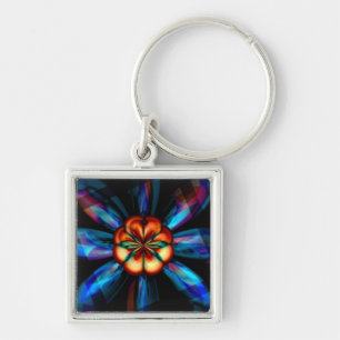 Porte-clés Fleur arc-en-ciel