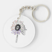 Porte-clés Fleur Arc-en-ciel Art Funky (Dos)