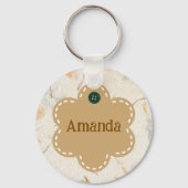 Porte-clés Fleur arrière - plan artisanal sur mesure (Recto)