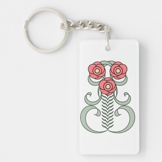 Porte-clés fleur Art Déco (Devant)