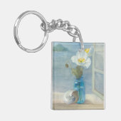 Porte-clés Fleur blanche donnant sur la mer (Devant gauche)