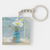 Porte-clés Fleur blanche donnant sur la mer (Dos)