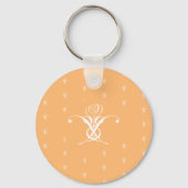 Porte-clés Fleur blanche Pastel Orange Pâques (Recto)