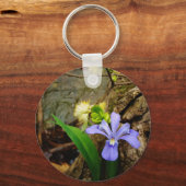 Porte-clés Fleur blanche pourpre bleu Iris (Recto)