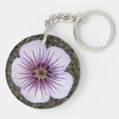 Porte-clés Fleur bleu-clair botanique de géranium (Dos)