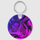 Porte-clés fleur bleu violet (Recto)