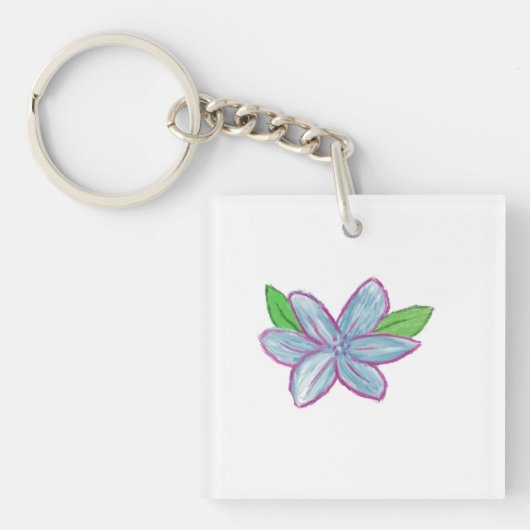 Porte-clés Fleur bleue (Devant)