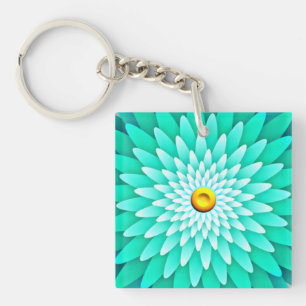 Porte-clés Fleur bleue Mandala-68566