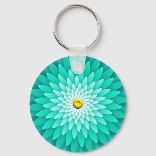 Porte-clés Fleur bleue Mandala-68566 (Recto)