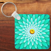 Porte-clés Fleur bleue Mandala-68566 (Recto)