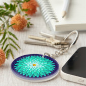 Porte-clés Fleur bleue Mandala-68566 (Devant droit)